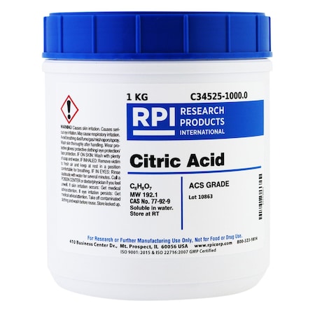 Rpi Citric Acid, ACS Grade, 1 KG C34525-1000.0